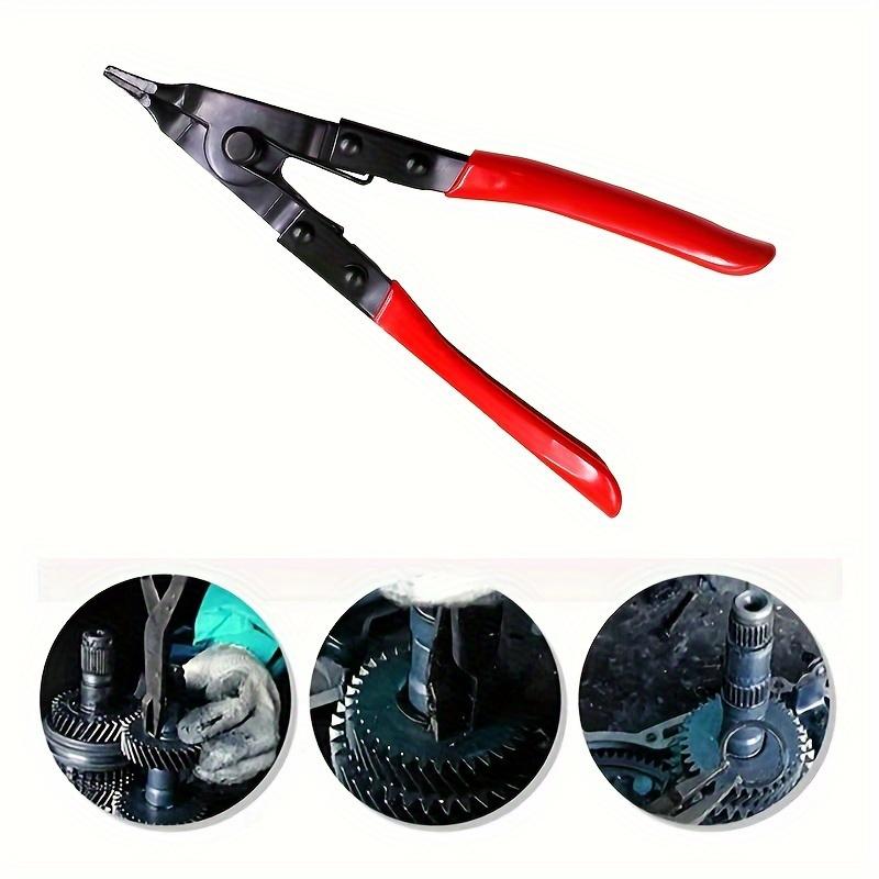 1pc Flat Steel Ring Circlip Pliers With Non-Slip Grip For Automotive And Automatic Transmission Repair, Metal Construction, Easy Circlip Disassembly