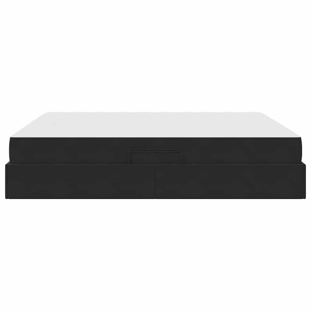 Storage Bed with Mattress Black 160 x 200 cm Velvet