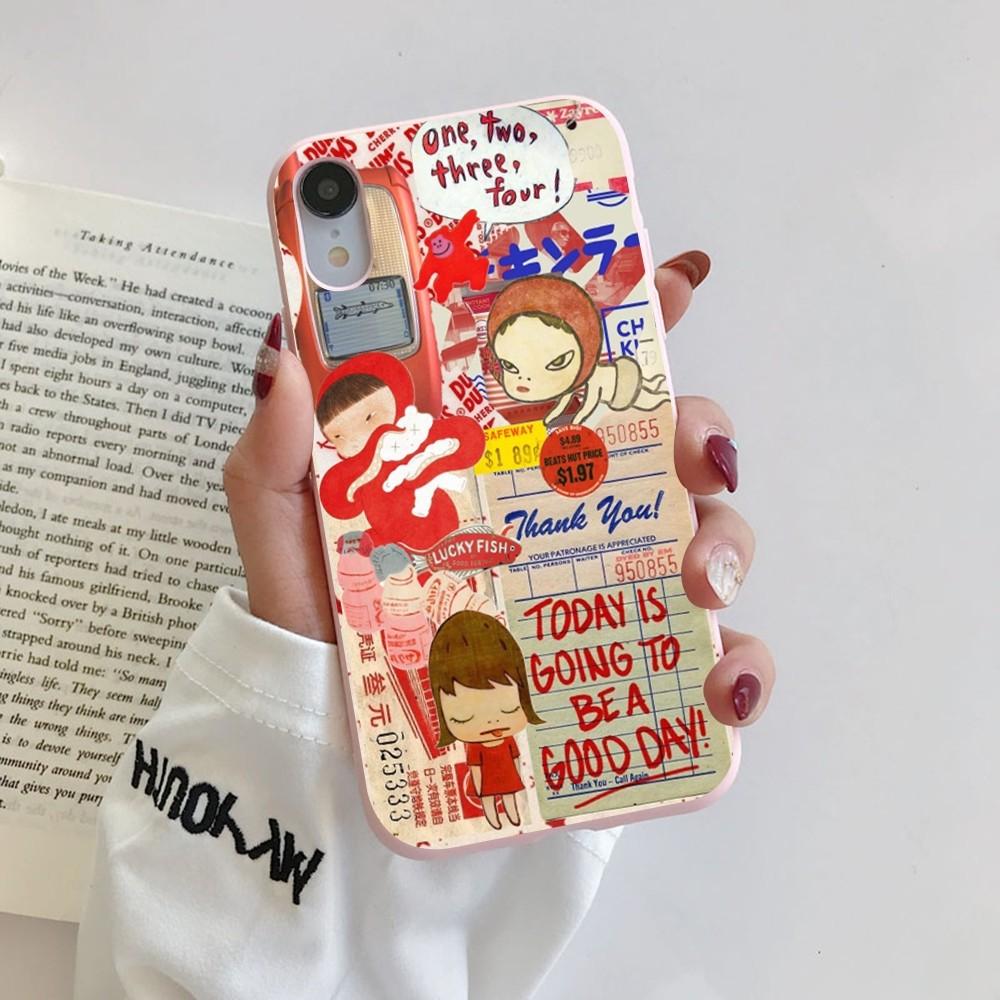 

N-Nara Y-Yoshitomo Phone Case for iPhone 14 11 12 13 Mini Pro Xs Max 8 7 6 6S Plus X XR Solid Candy Color Case iphone 11