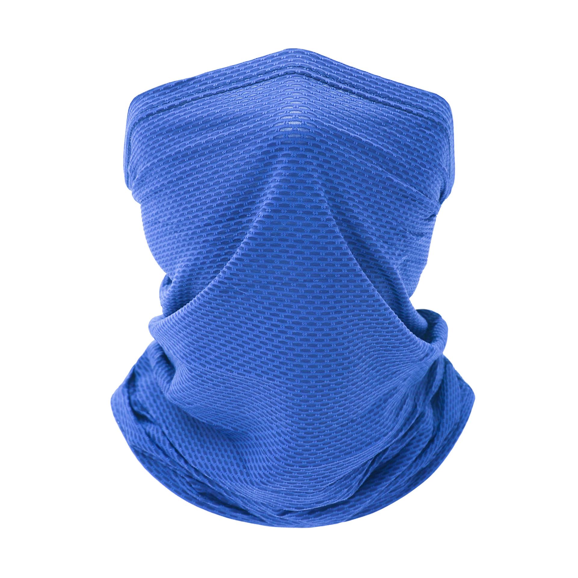 

Solid Color Ice Silk Sun Protection Snood - Granular Texture Neck Gaiter & Cycling Face Mask синій