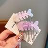 Girly Gradient Fish Bone Hair Comb & Clip – Cute Styling Accessory for Flyaways & Bangs