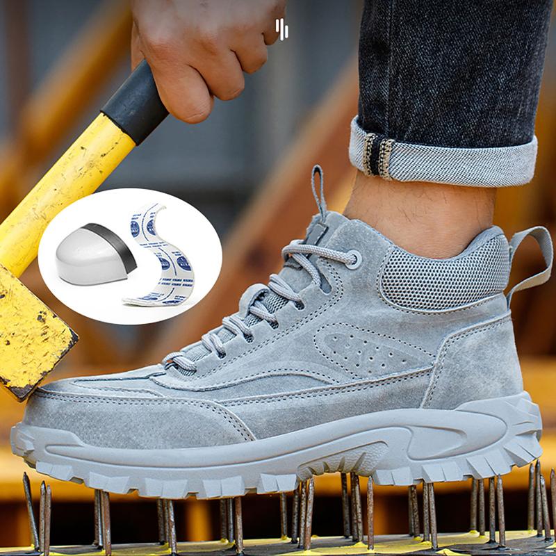 New Pigskin Anti Scalding Welding Shoes Male Puncture-Proof Indestructible Shoes Construction Site Safety Shoes Work Boots Men