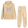 Arrival Woman Tracksuit Hooded Sweatshirt Jogger Pants Autumn Winter Daily Casual Sporty Hoodies Outfit Butterfly Print