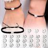 1PC Couple Lover Wear-resistant 26 Letters Unisex Jewelry Charm Bracelet Adjustable Braided Rope Heart Shape