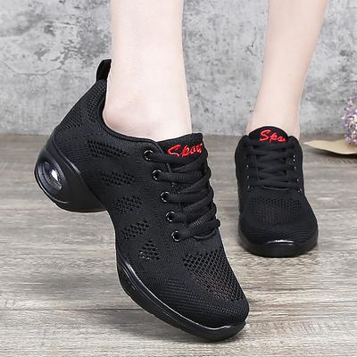 Scarpe da Ballo da Donna in Rete Traspirante con Ammortizzatore d'Aria Sneakers Casual con Zeppa Suola Morbida Antiscivolo Scarpe da Ballo Jazz Moderne