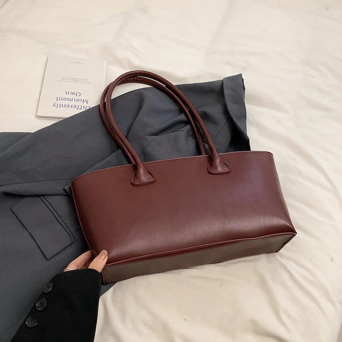 

Большие сумки из искусственной кожи подмышками для женщин 2024 года, зима 2020 года, новая тенденция, модная сумка через плечо, роскошные сумки и кошельки красный