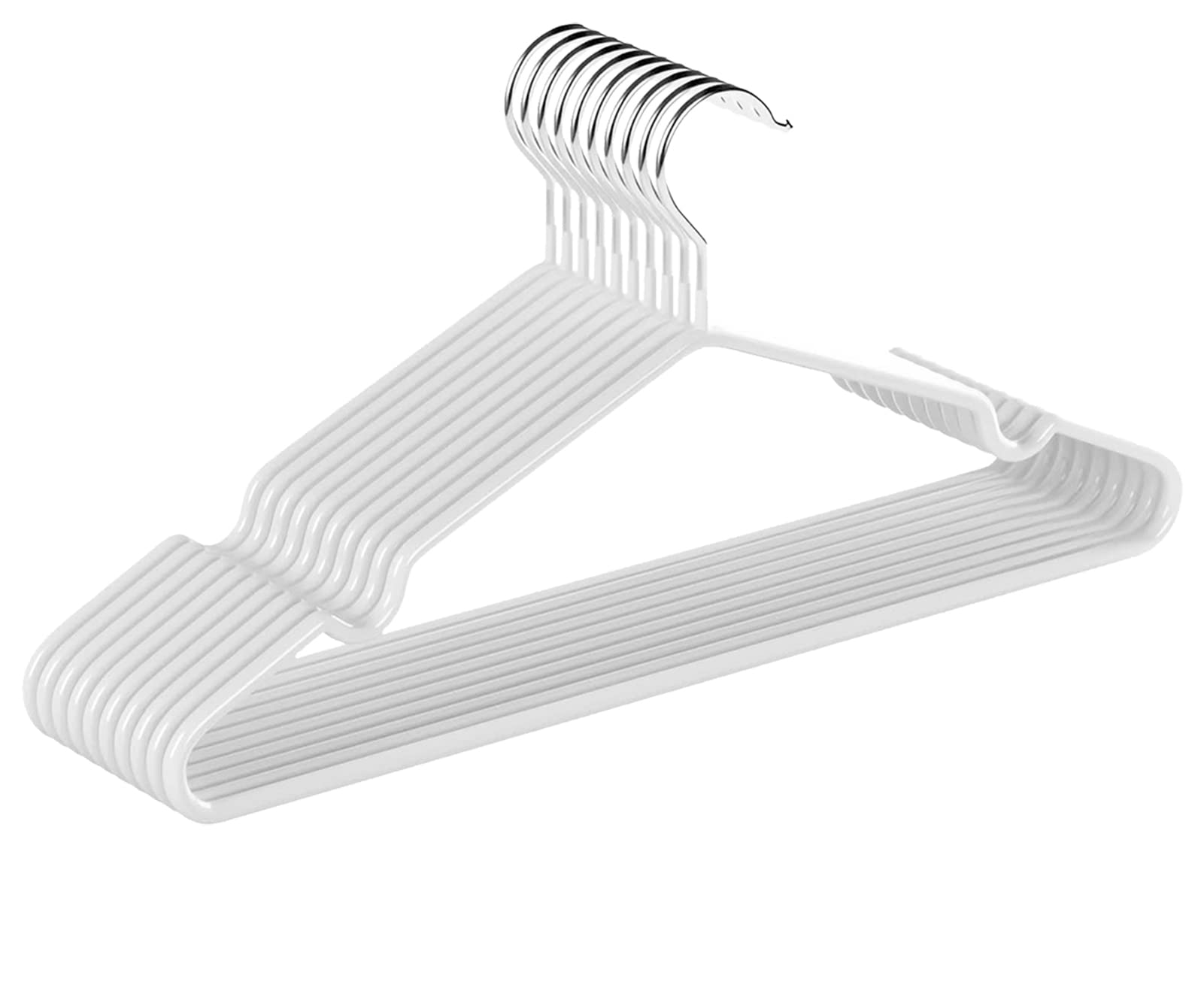 HOSUR Clothes for and Set of 10 Non-Slip Hangers Stylish Thin Non-Slip Shape-Retaining Laundry Clothing White 4579₽
