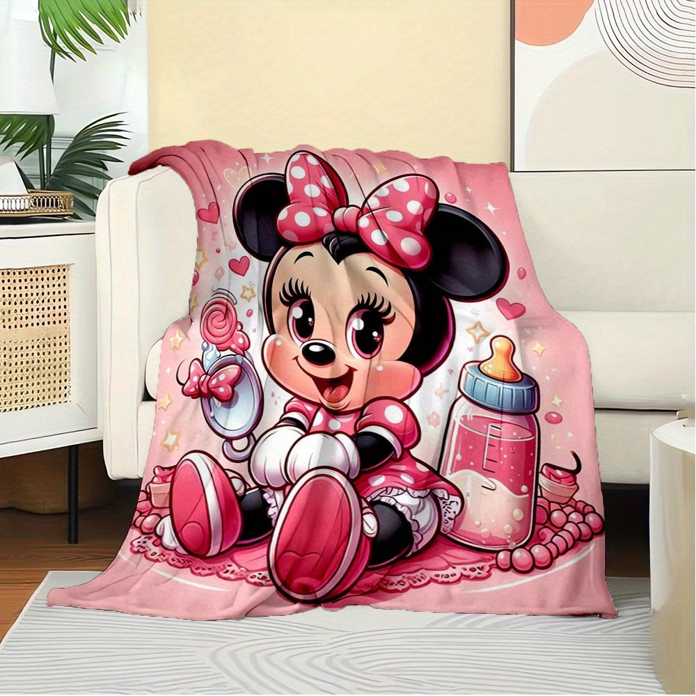 1pc Flannel Bedding Cover Blanket - Cute Minnie Design, Soft and Warm Sofa