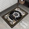 Mystical Supernatural Theme Area Rug, Celestial Occult Non-Slip Floor Mat, Washable Home Decor Carpet for Dorm Living Room