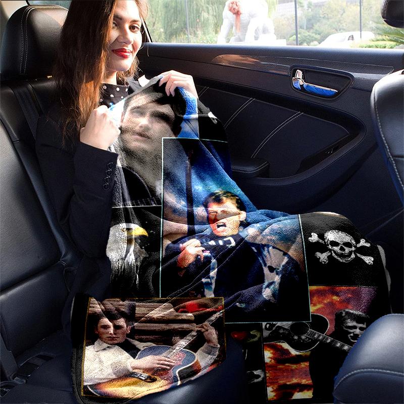 1pc A Tribute to Johnny Cash Collage print blanket soft bedding sofa bedroom home decor fan goods q8