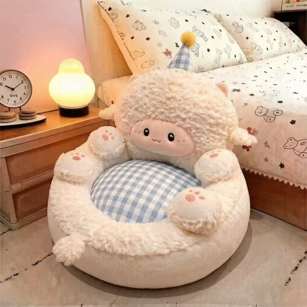 Soft Seat Pad Plush Fabric Lazy Seat Pillow Versatile Floor Cushion Balcony