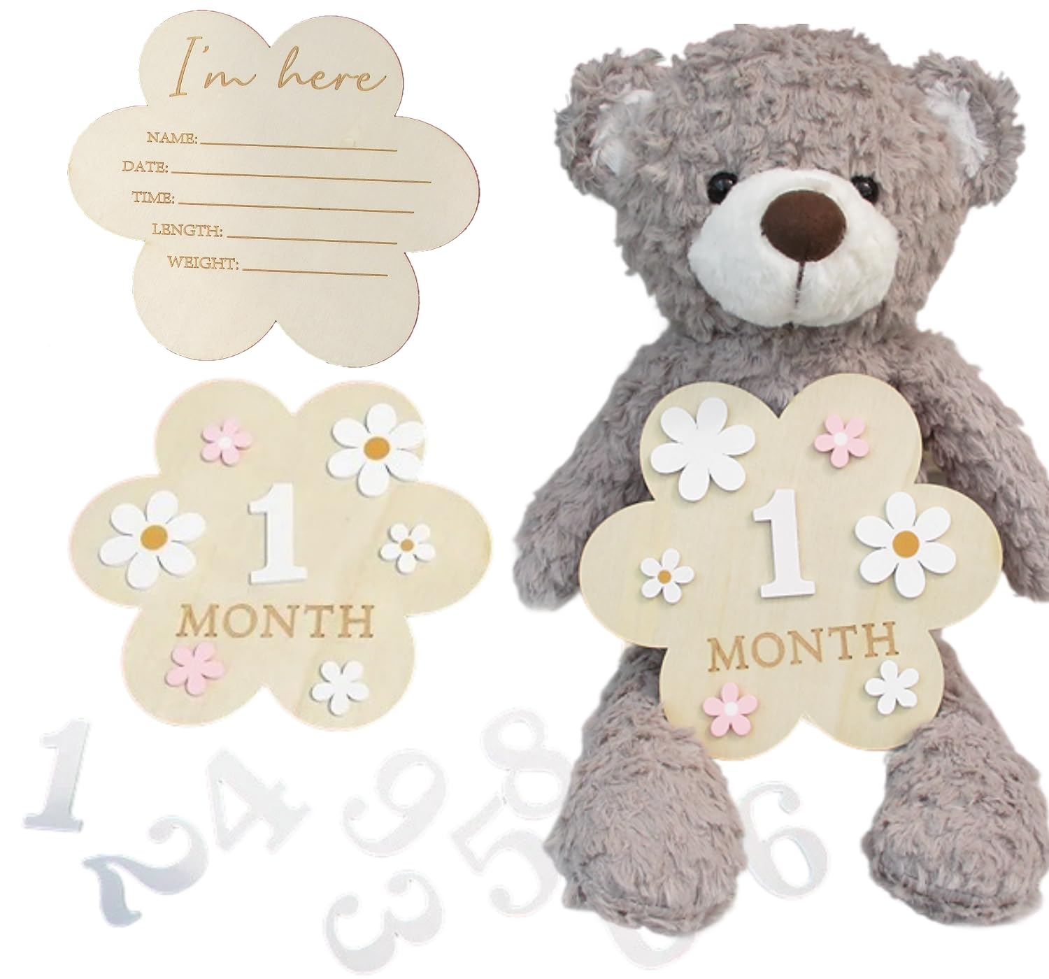 

JP-SAKURA [Оригинальный продукт с подарочной упаковкой] Первый игрушечный мишка, Праздник полугода, Празднование 100 дней, Плюшевая игрушка из списка моего ребенка, Подарок, Подарок на бэби-шауэр