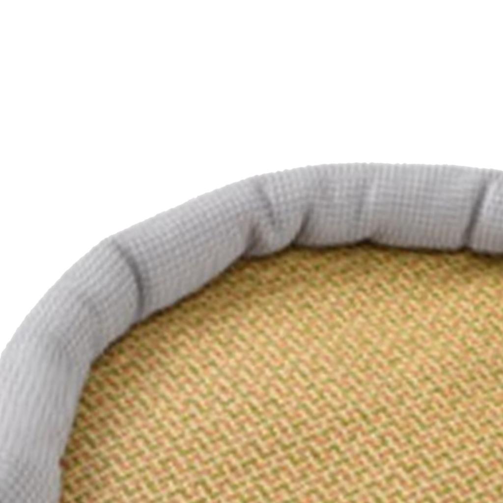 Pet Cooling Mat Summer Waterproof Breathable Soft Comfortable Hand Woven Cat Cool Rattan Pad for Indoor M Grey