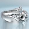 Vintage Silver Finger Jewelry Unisex Plated Cats Ring Gift