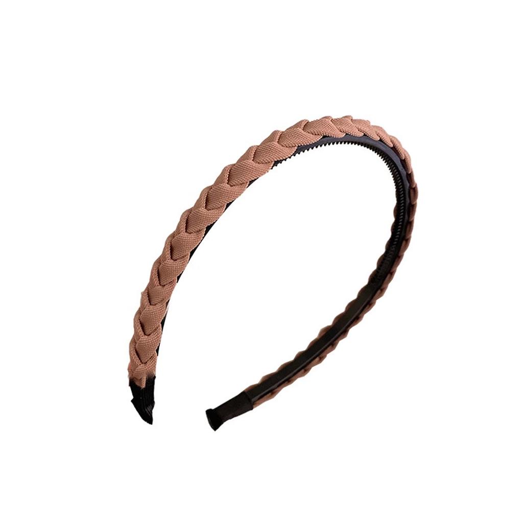 Fabric Braided Hairhoop With AntiSlip Teeth Grip For Face Washing Exercise Strong Hold On Short Hair Styling Hairband