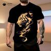2026 Herrenbekleidung Tiger 3D-Muster T-Shirt Sommer Mode Atmungsaktives Herren Kurzarm-T-Shirt Mode Lässig Rundhals Herren Oberteile