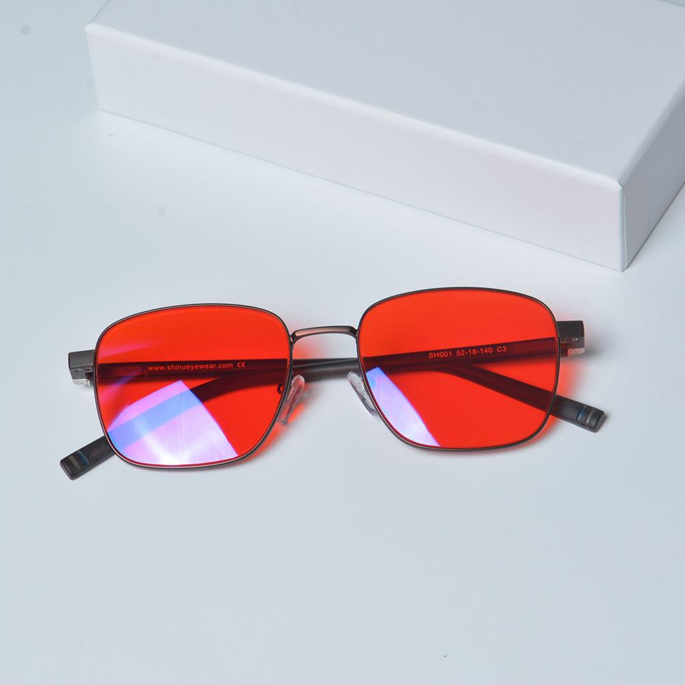 Shinu Glasses Men Women Red Glasses Orange Lenses For Eyes Anti Light Blue Woman Glasses Help Sleep Better Red Lens Eyewear