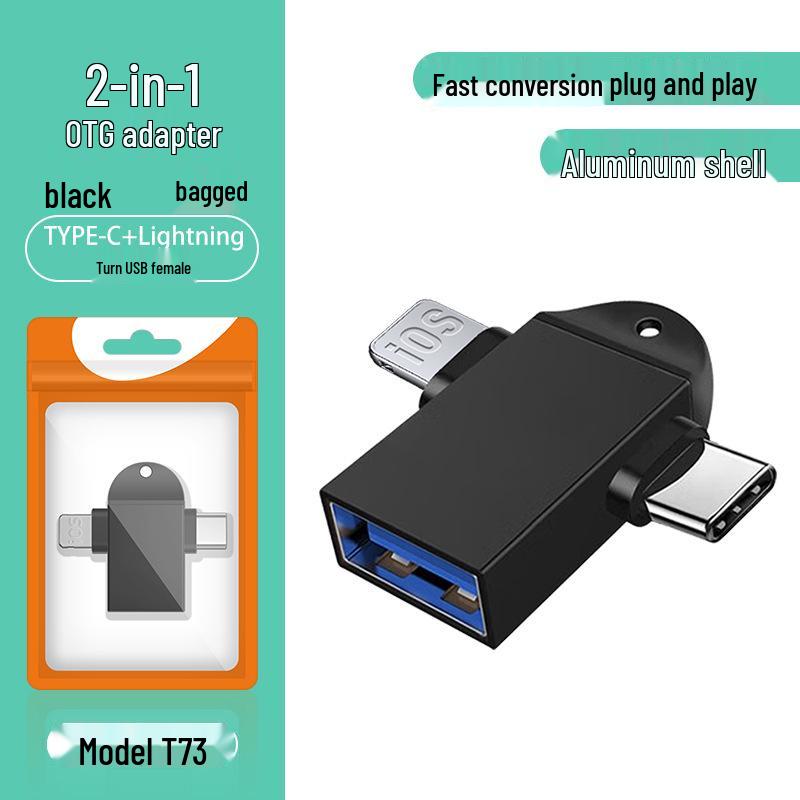 

Адаптер OTG 3-в-1 для Apple и Android: Подключайте USB-накопители и клавиатуры, многофункциональный Type-C.