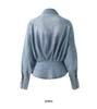 High-Quality Nanyou Retro Bleached Lace-Up Denim Shirt - Early Spring Long-Sleeved Top