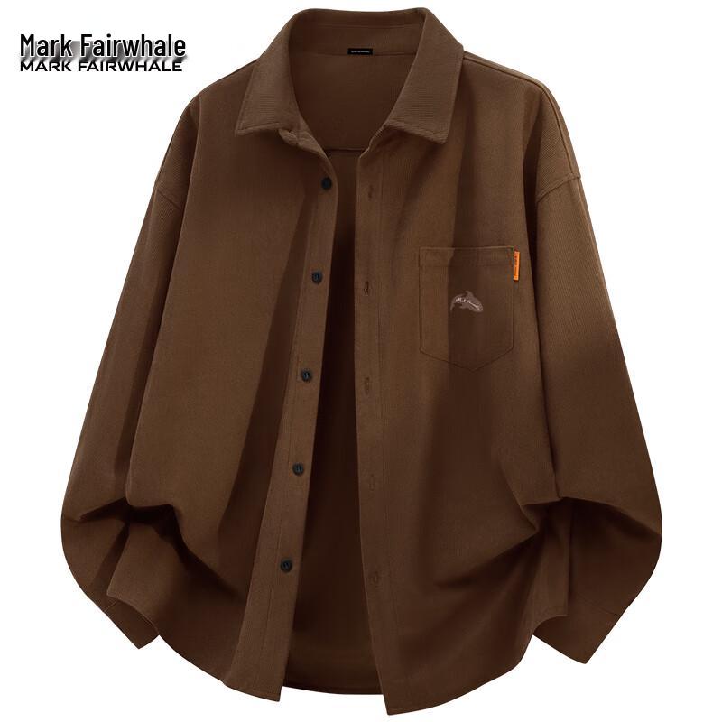 Mark Huafei Unisex American Retro Corduroy Long-Sleeve Shirt Jacket