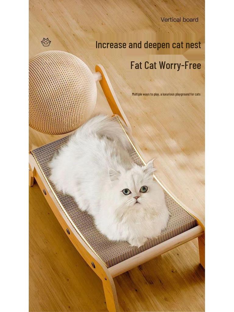 Large Cat Recliner: Durable Scratching Board & Bed Combo