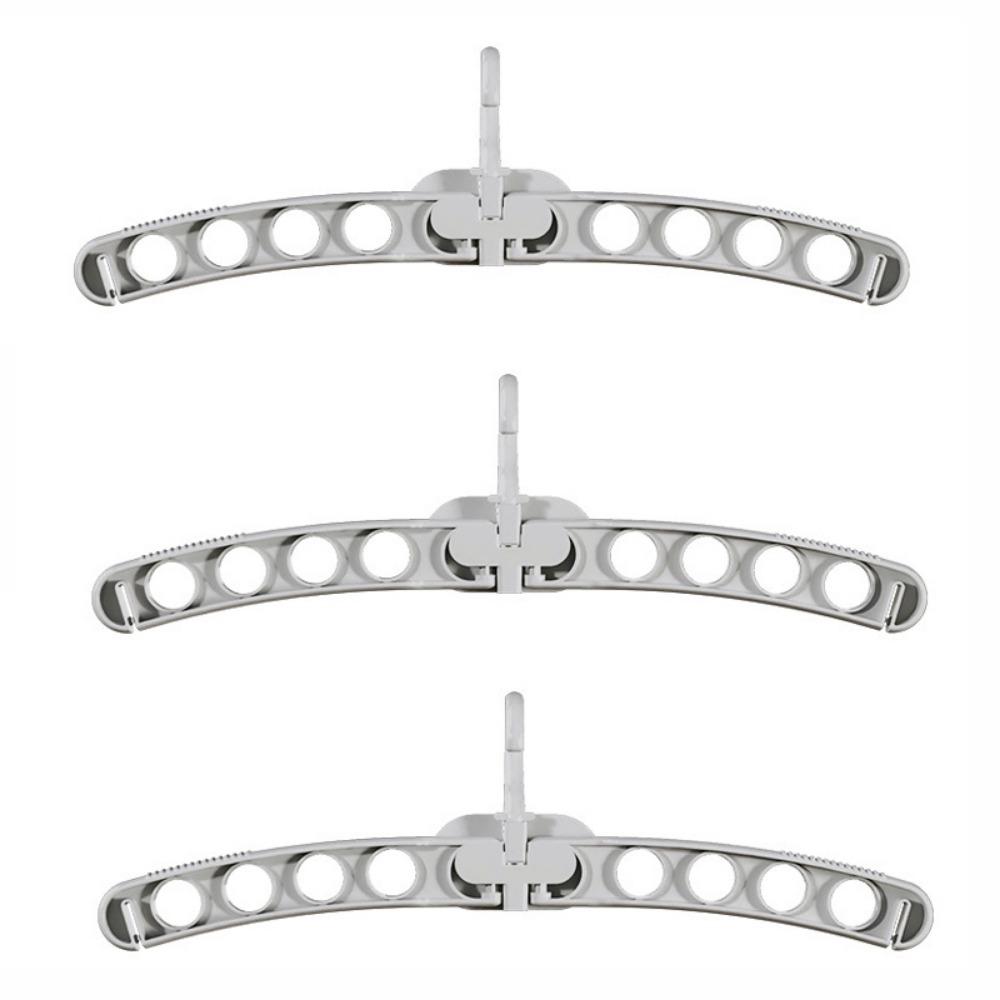 3Pcs Space-Saving 8-hole Travel Hangers Foldable Skirt Hanger Clothes Rack  for Business Trip