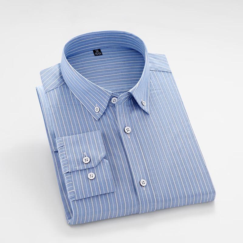 ROMON Men s Striped Slim-Fit Business Long Sleeve Shirt PC2118-1 52 (180/96A)