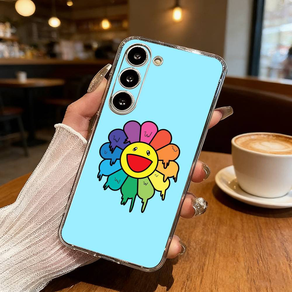 Vibrant Pop Trend M-MurakamiS Art Phone Case For Samsung Galaxy S24 S25 S23 S22 S21 Plus S24 S25 Transparent Cover Case