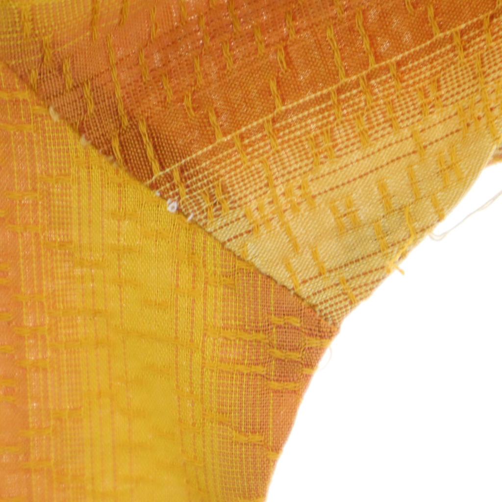 Vintage 70s Striped Pattern Long Sleeve Western Shirt 16/33 Orange Men's Used