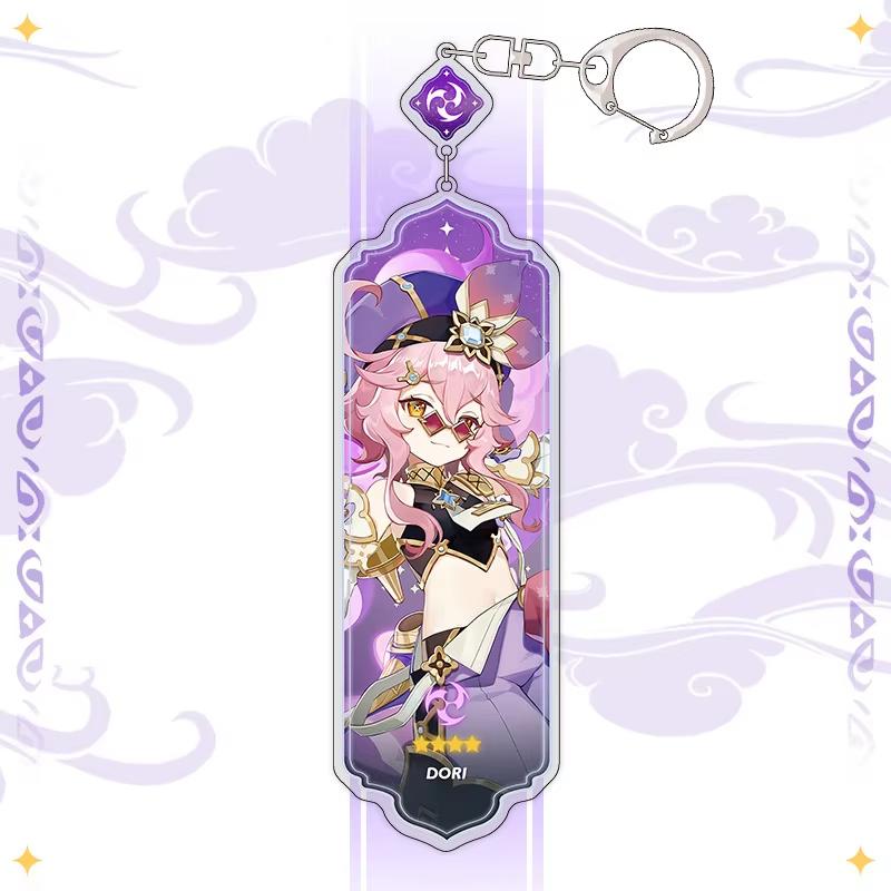 Portachiavi Anime Linnea Flins Durin Mualani Furina Arlecchino Accessori Portachiavi Genshin Impact Ciondolo Carino per Borsa Portachiavi Regalo