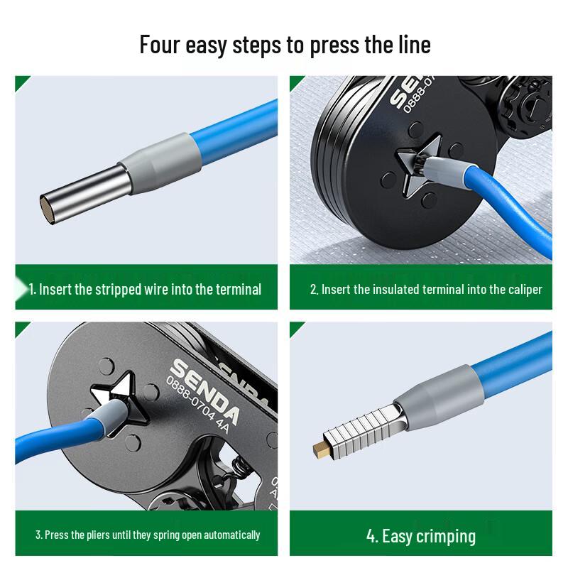 Shengda Self-Adjusting Ratchet Terminal Crimping Pliers