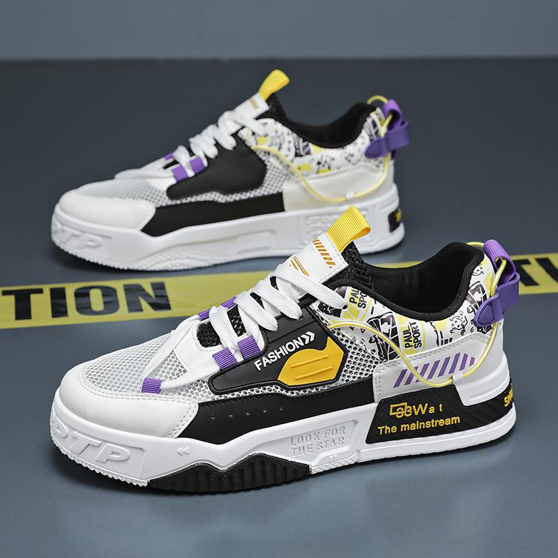 Men's Fashion Casual Low Top Skateboarding Shoes Boys Comfortable Sneakers Male Students Trending Soft Sole Classic Breathable Gym Non-slip