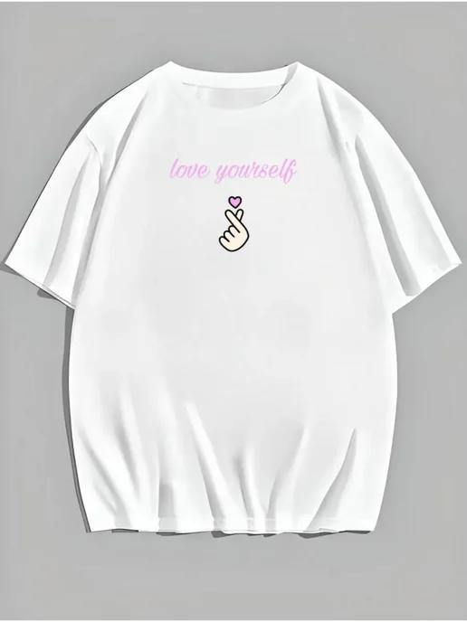 Oversized T-shirt with a BTS print S