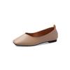 Shallow Flat-soled Single Shoes for Women's Spring and Autumn Versatile Soft Leather Soft-soled Super Soft Doudou Shoes 2025 New Lazy Grandma Shoes
