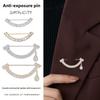 1PCS Simple Smile Brooch Anti-exposure Chest Buckle Clothing Collar Accessories Waist Change Artifact Waist Pin Scarf Buckle