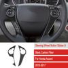 2pcs Carbon Fiber Car Steering Wheel Button Frmae Cover For Honda Accord 13-17