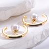 French C-Shaped Earrings Oval Hoop Earrings Versatile Drop Earrings for Women Elegant
