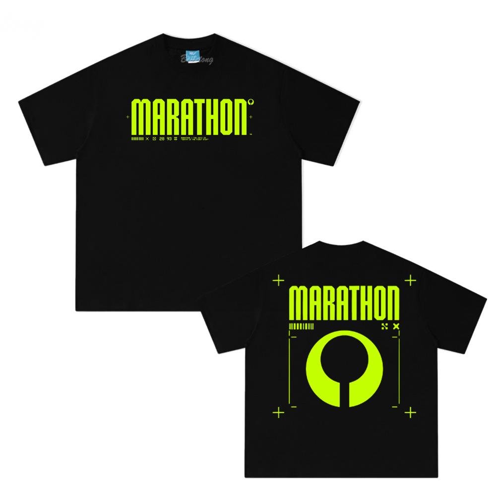 

Marathon Tee 2026 New Shooting Game Tee Casual Camisetas Graphic Printing Camisetas Sleeve Summer 100%Cotton Round Harajuku TEE XXL чорний