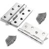 AIMOONSA Pack of 2 Stainless Steel 304 Hinges 100 Mm White for Door – 8 Holes, 16 Screws