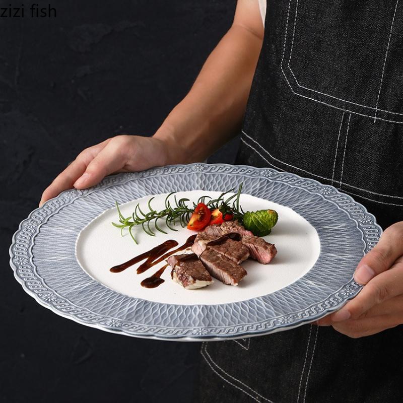 Lace Ceramic Dining Plate Serving Plates Pasta Dish Steak Plate Sushi Plates Sting Disc Dessert Bowl Fruit Dish Salad Bowl