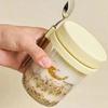 Practical Cereal Container With Spoon And Secure Top Glass Overnight Oats Jar Food Storage Organiser for Breakfast