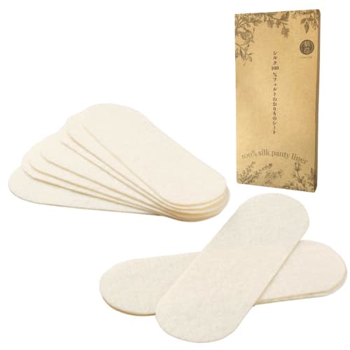 Made in Japan: 100% Silk Felt Panty Liners, Luna Silk, Deodorizing, 100% Silk, Sensitive Skin, Pack of 10