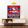 Denver Broncos Logo Personalized Text Diamond Painting Round Diamond Mosaic Rhinestones Diamond Embroidery Craft Kit Wall Decor Without Frame