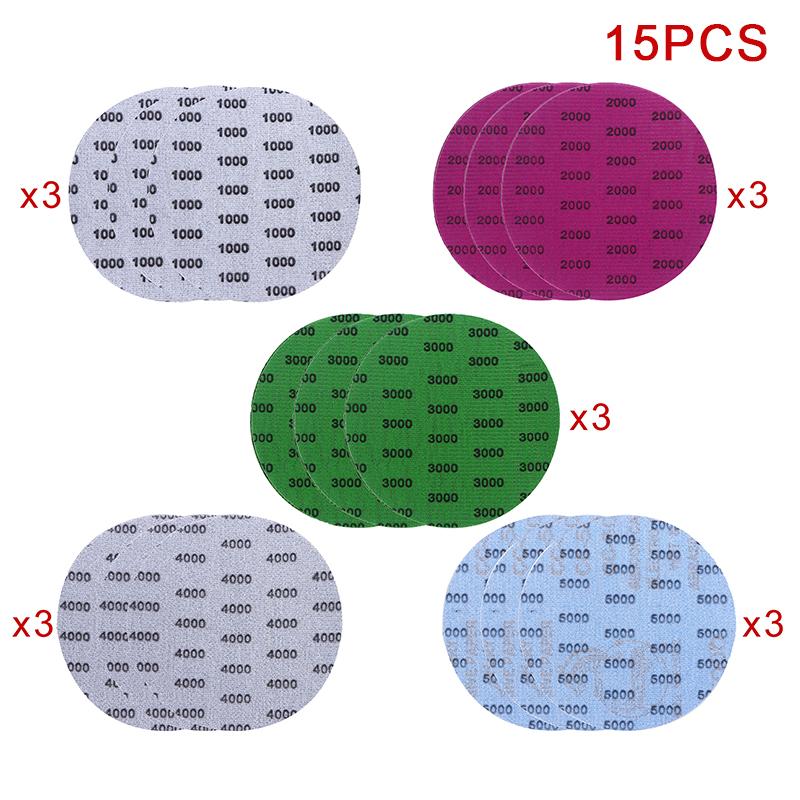 15/25Pcs 5 Inch 1000 2000 3000 4000 5000 Grit Sandpaper Discs Dry Wet Grinding Sanding Discs For Metal Wood Polishing Tools