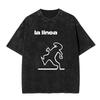 Washed Vintage Osvaldo Cavandoli La Linea Funny Graphic Tshirts Men Women Clothing Anime Oversized Short Sleeve Tops T Shirts