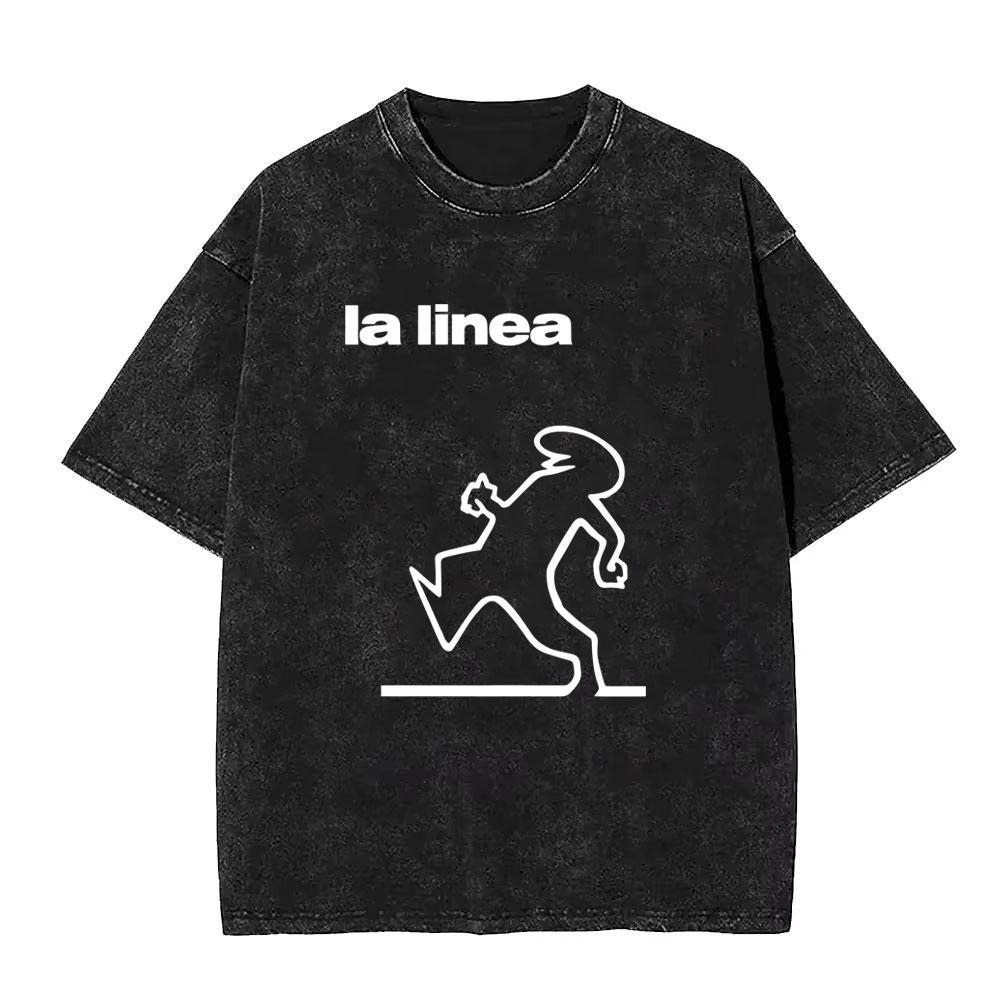 Washed Vintage Osvaldo Cavandoli La Linea Funny Graphic Tshirts Men Women Clothing Anime Oversized Short Sleeve Tops T Shirts