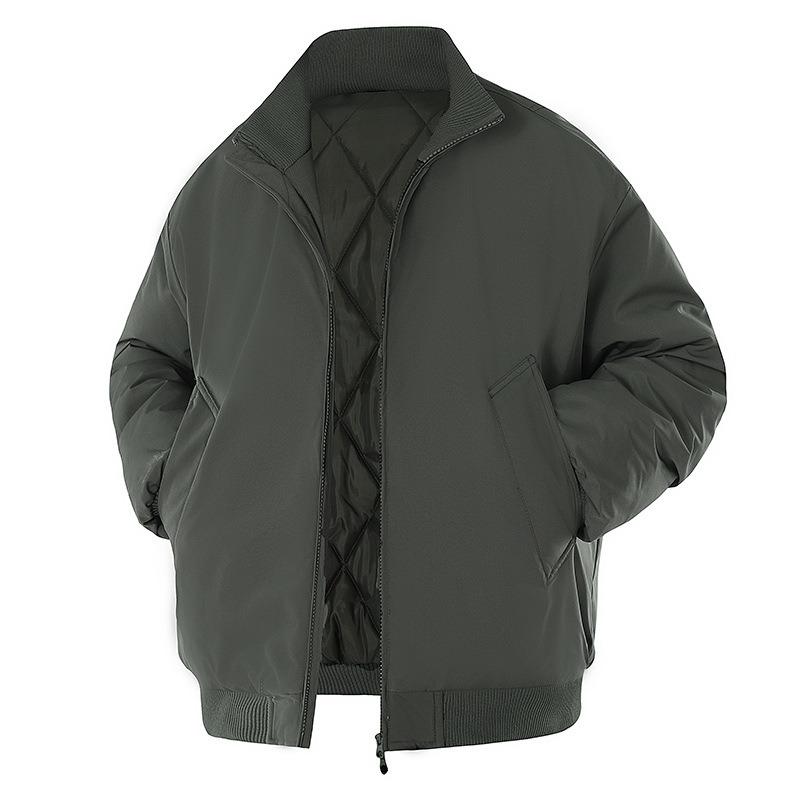 

Winter New Product Stand-up Collar Business Casual Cotton-padded Clothes Men s Flight Warm Cotton-padded Clothes Men s Retro Cotton-padded Jackets 3XL армія зелений колір