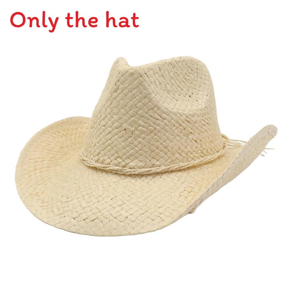 Fashion Woven Straw Hat With Wide Brim And Strap Decoration For Daily Wear