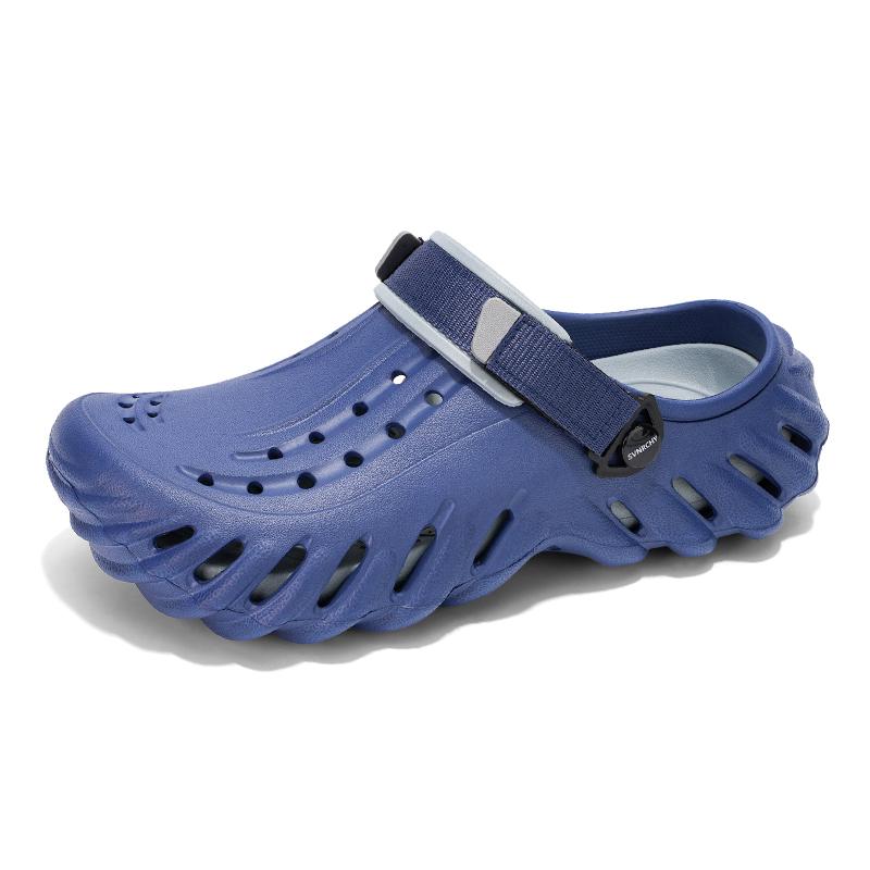 Scarpe da Ciabatta Estive da Uomo con Fondo Spesso, Traspiranti, Punta Morbida, Scarpe da Casa Antiscivolo Resistenti all'Usura, Tacco Piatto in Eva, Soletta Ammortizzata