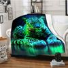 Fluorescent Leopard Throw Blanket, Neon Animal Print Blanket for Sofa Bed Travel Camping Decor